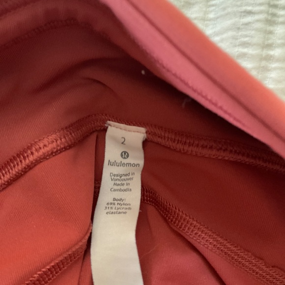 Lululemon time to sweat HR tight 23” Brick Rose Sz 2 legging - Picture 5 of 5